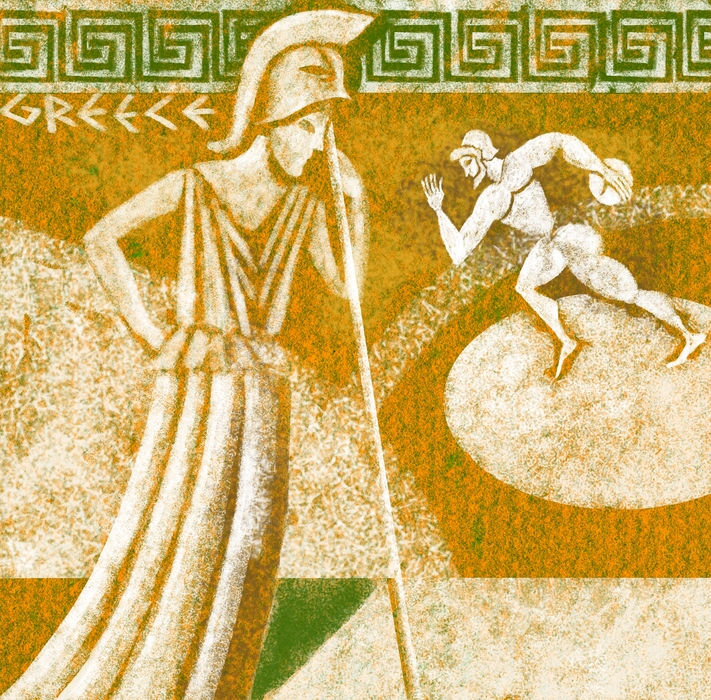 Greek Warrior With Sports Figure