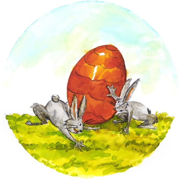 Easter Bunnies Hiding Egg