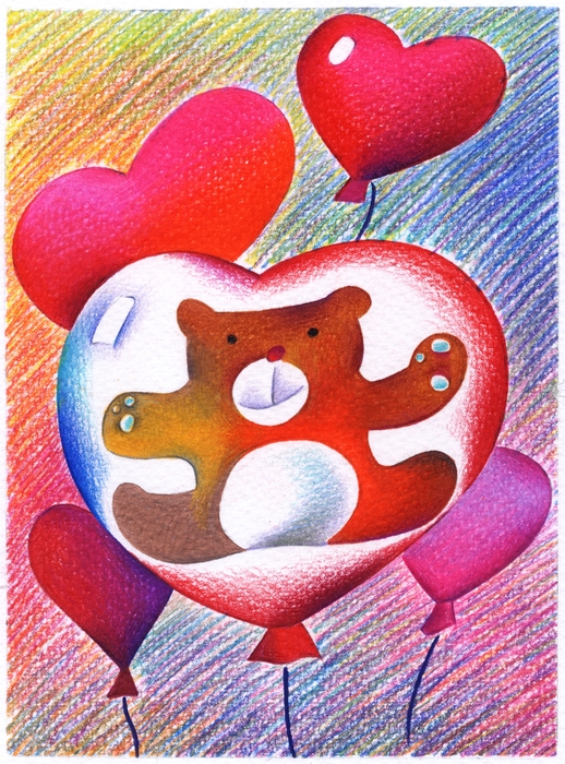 Valentine Teddy Bear with Hearts