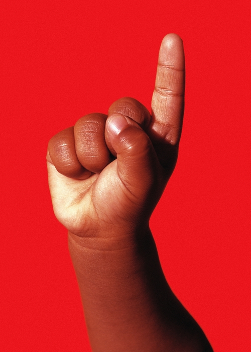 African-American Finger Indicating Number One
