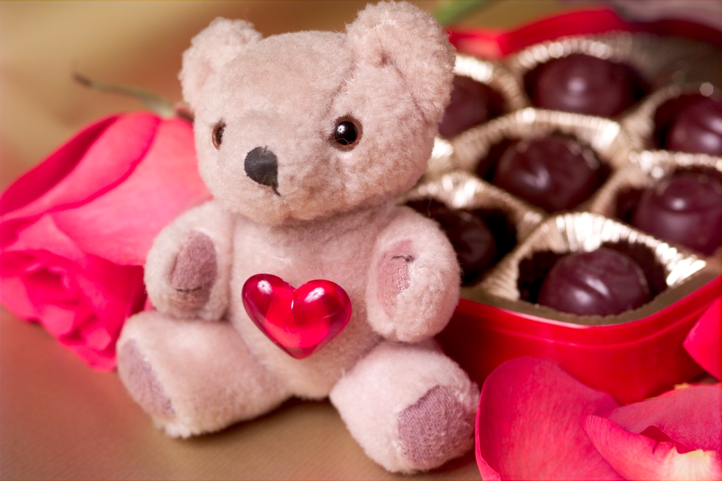 Valentines Day Chocolate Candy with Teddy Bear 