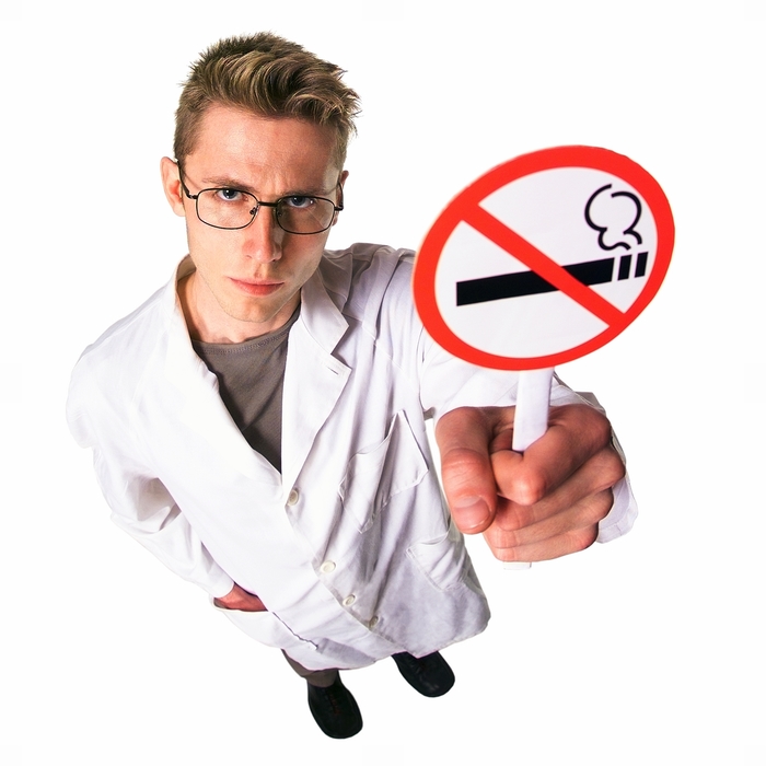 Doctor with No Smoking Sign