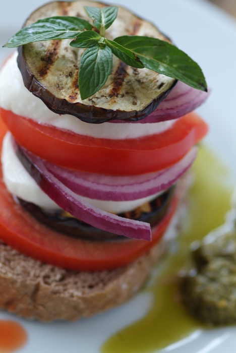 European Open Face Sandwich with Fresh Ingredients