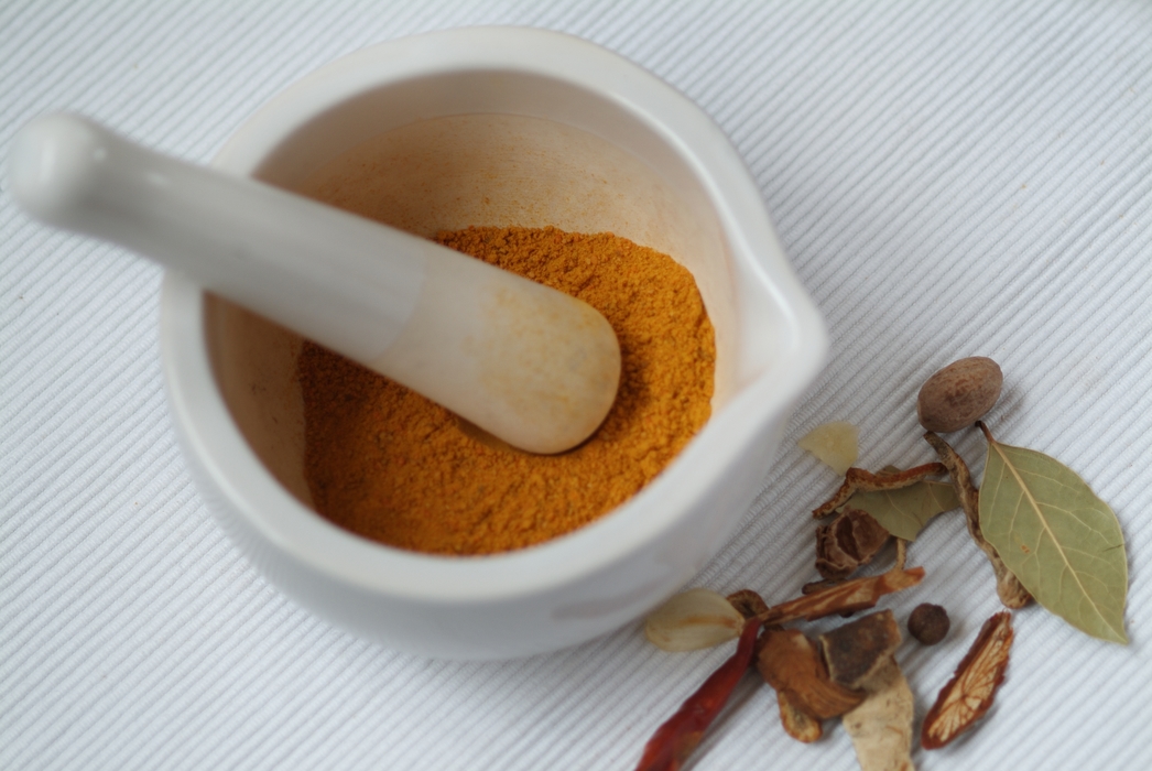 Spices in Mortar & Pestle
