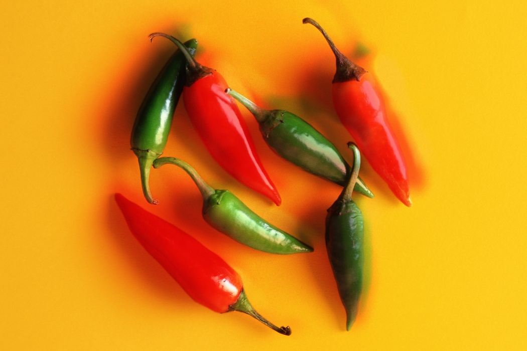 Hot red and Green Peppers