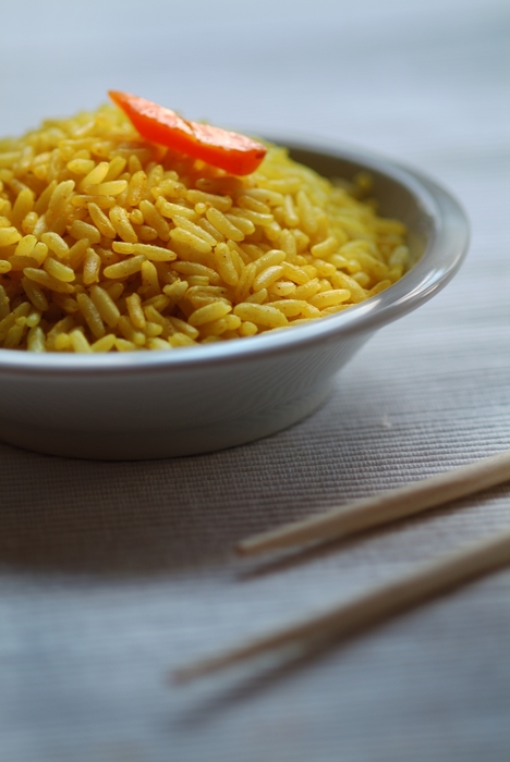 Bowl of Rice with Chopsticks