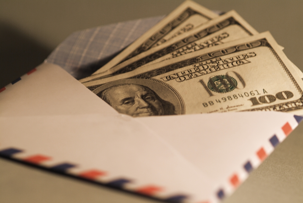 U.S. $100 Money Bills in Envelope