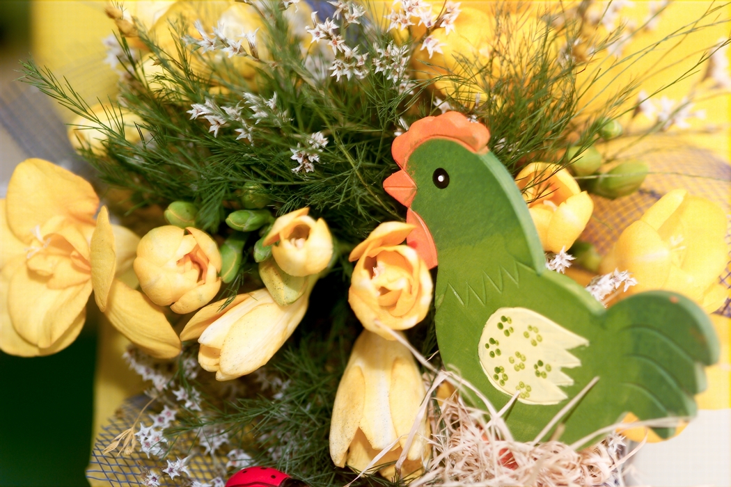 Easter Flowers with Chicken