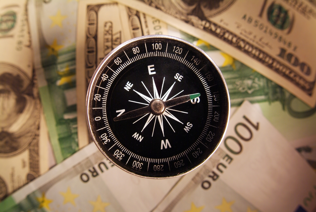 Financial Concept with Navigational Compass