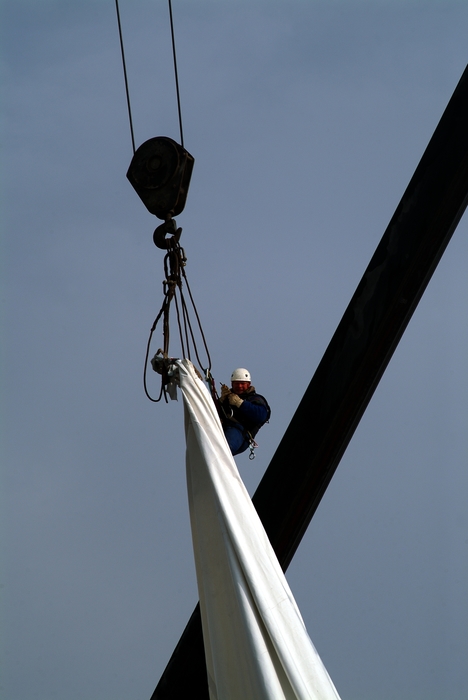 Construction Worker on a Crane