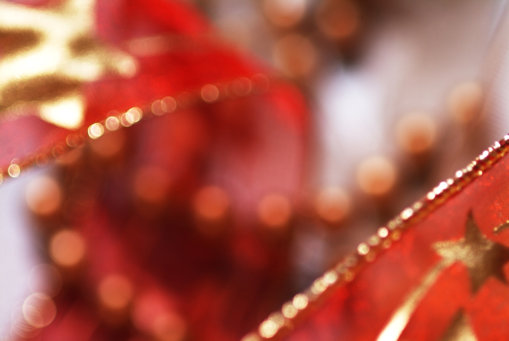 Christmas Ornaments: Gold Decorations in Blur