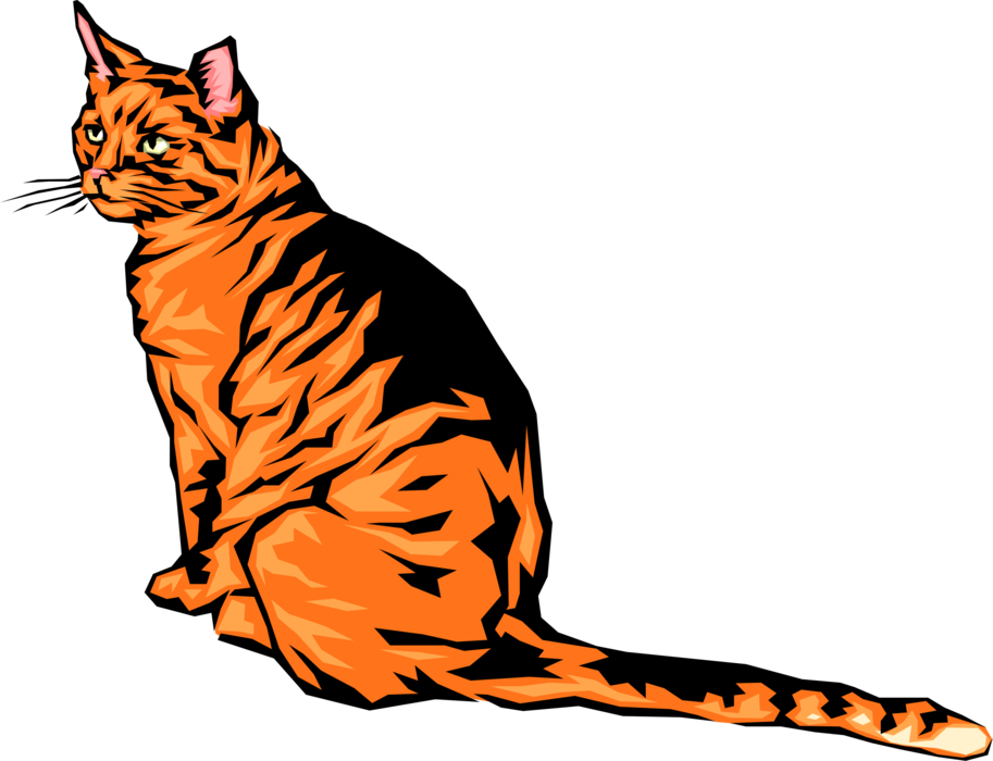 Vector Illustration of Cool Looking Small Domesticated Carnivore Cat