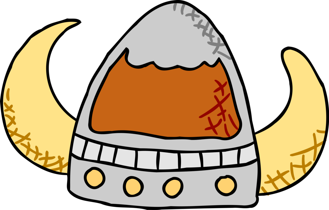 Vector Illustration of Norwegian and Danish Viking Helmet