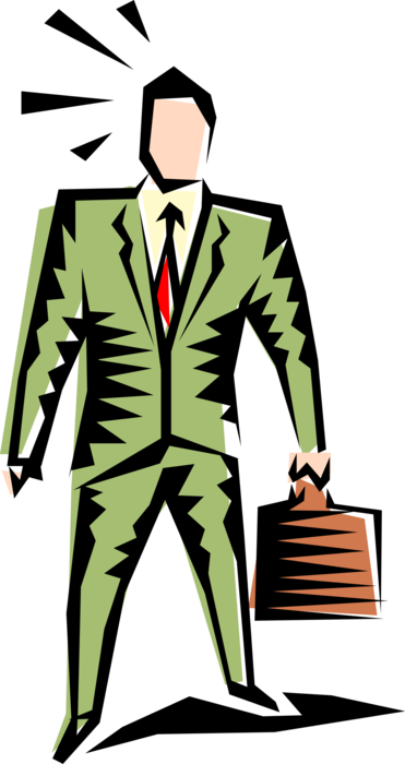 Vector Illustration of Business Executive Doesn't Know Which Way to Turn