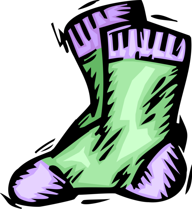 Vector Illustration of Sock Clothing Apparel Item Worn on Feet