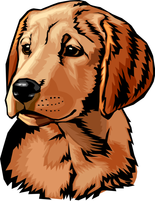 Vector Illustration of Puppy Dog Head and Shoulders
