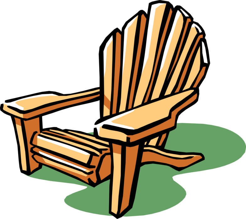Vector Illustration of Outdoor Patio Lounge Chair or Deck Chair