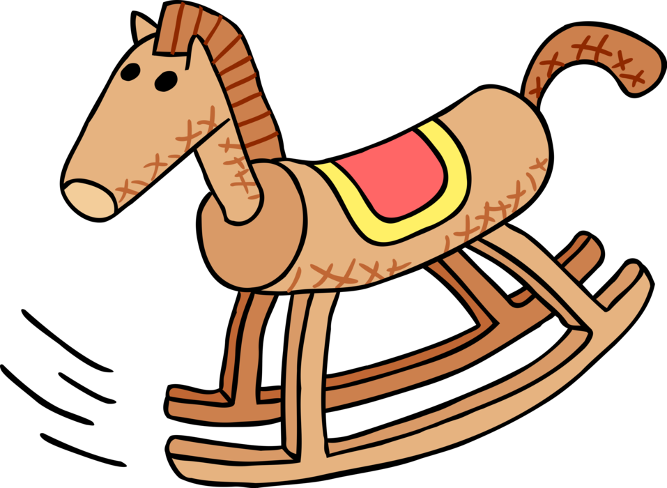 Vector Illustration of Child's Rocking Horse Play Toy