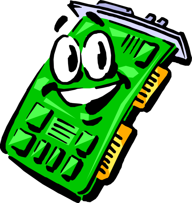 Vector Illustration of Anthropomorphic Integrated Printed Circuit Board