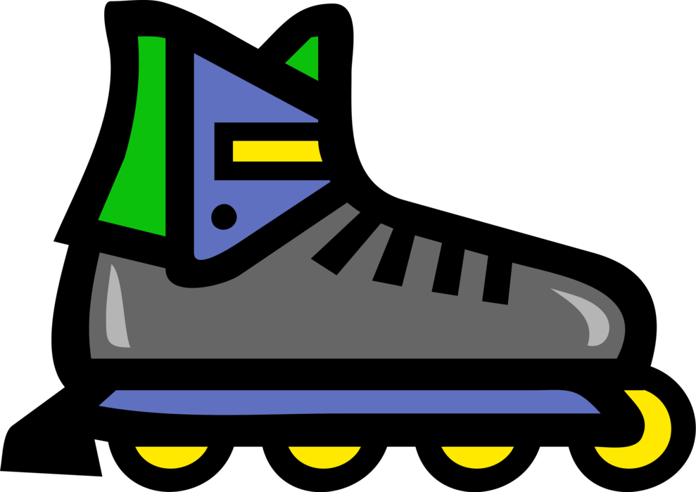 Vector Illustration of Inline Roller Skates or Rollerblades