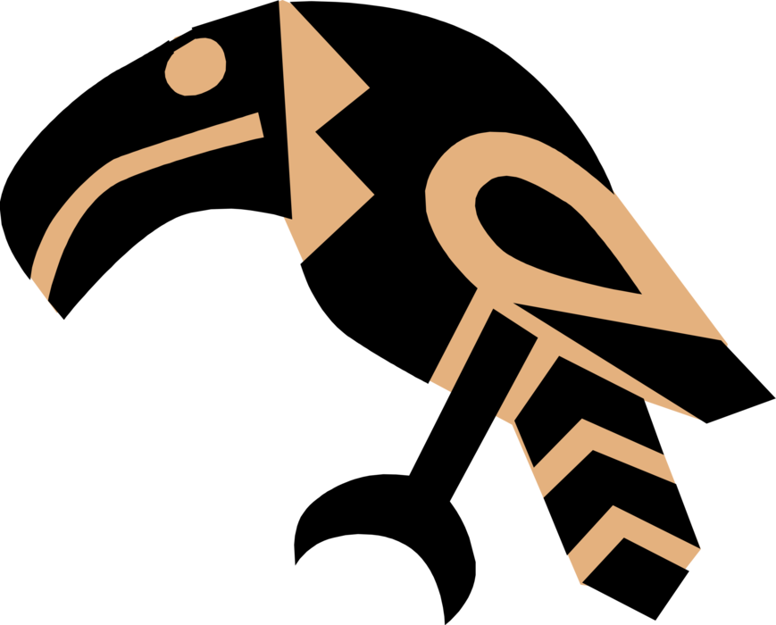 Vector Illustration of Ancient Egyptian Hieroglyphic Bird Symbol