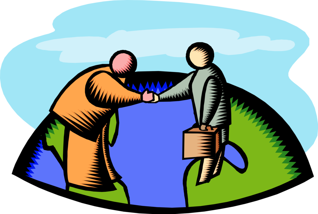 Vector Illustration of Global Cooperation and Collaboration Handshake