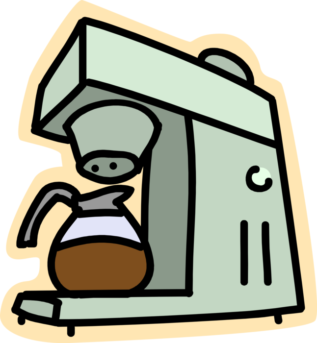 Vector Illustration of Making Pot of Coffee Morning Ritual