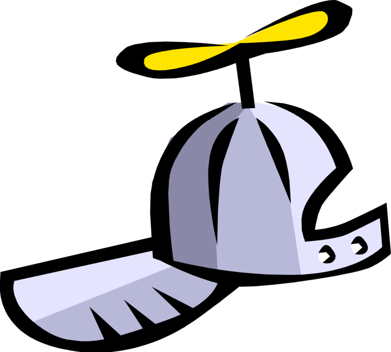 Vector Illustration of Computer Savvy Propellerhead Propeller Hat for Nerds
