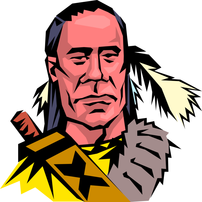 Vector Illustration of North American Indigenous Indian
