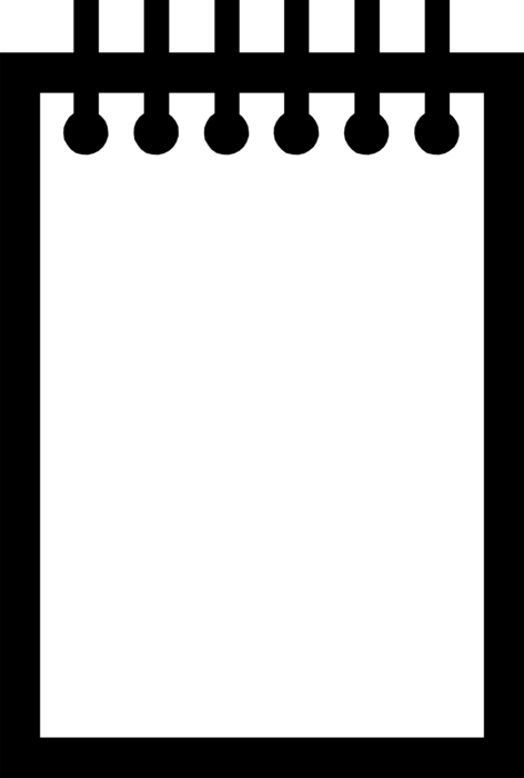 Vector Illustration of Notepad, Notebook or Writing Pad used for Recording Notes or Memoranda