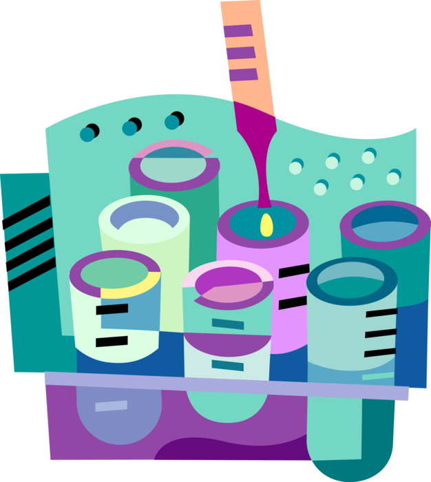 Vector Illustration of Laboratory Testing with Test Tubes and Pipette