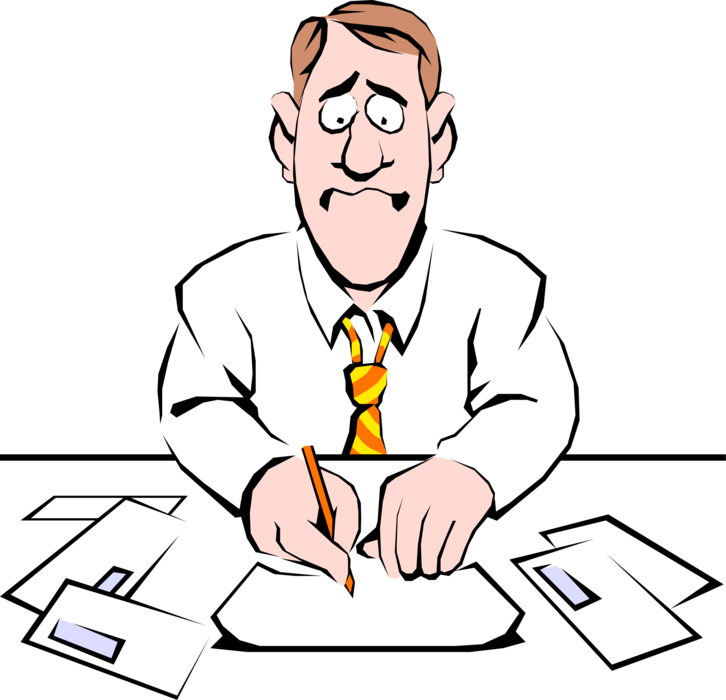 Vector Illustration of Businessman Paying His Bills
