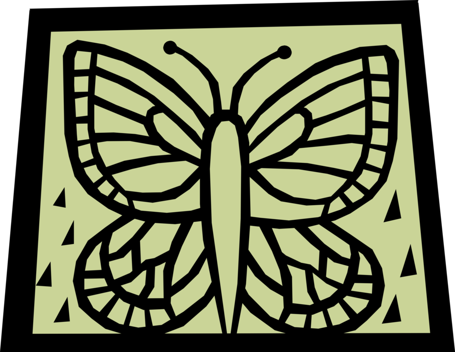 Vector Illustration of Butterfly Winged Insects Symbol