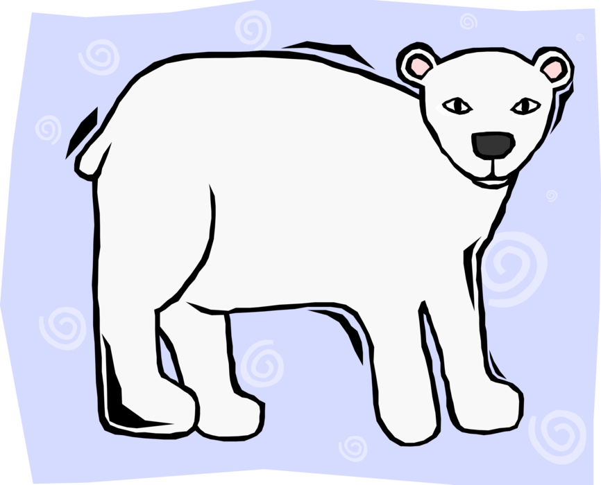 Vector Illustration of Arctic Polar Bear Threatened with Habitat Loss Caused by Climate Change