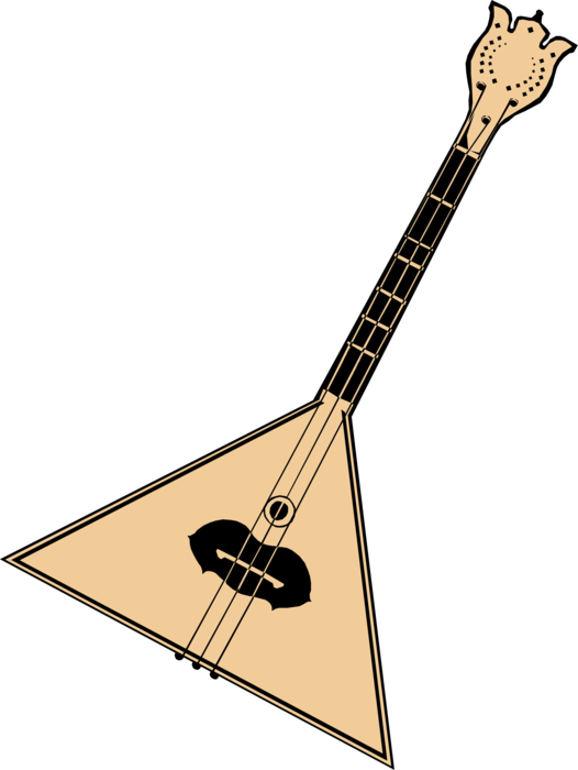 Vector Illustration of Balalaika Russian Stringed Musical Instrument
