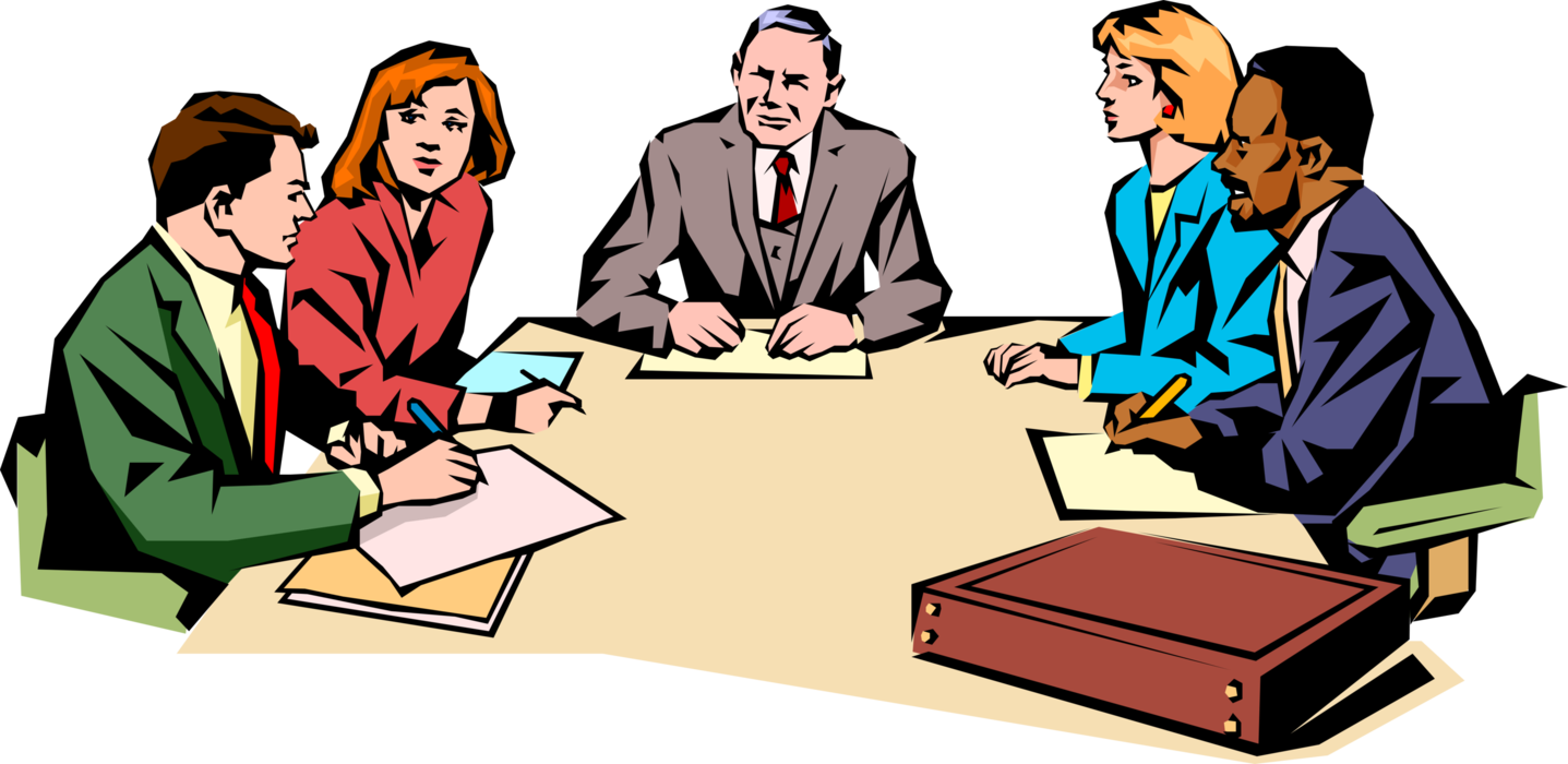 Vector Illustration of Boardroom Meeting with Business Executives