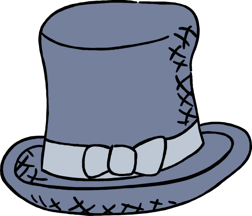 Vector Illustration of Top Hat Top Hat Formal Wear Head Covering Hat Protects Against the Elements