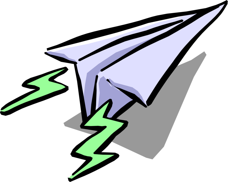 Vector Illustration of Toy Paper Airplane Glider Aeroplane
