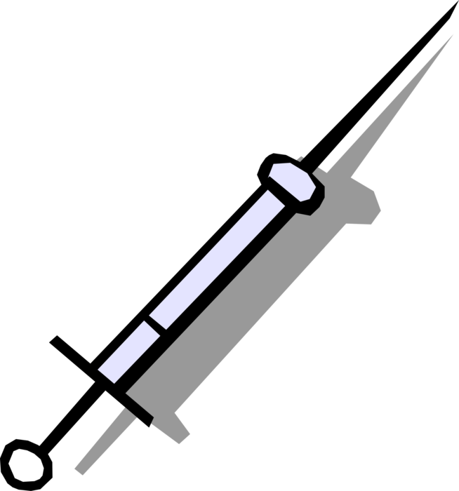 Vector Illustration of Medical Vaccination Hypodermic Syringe Needle for Inoculation Injection