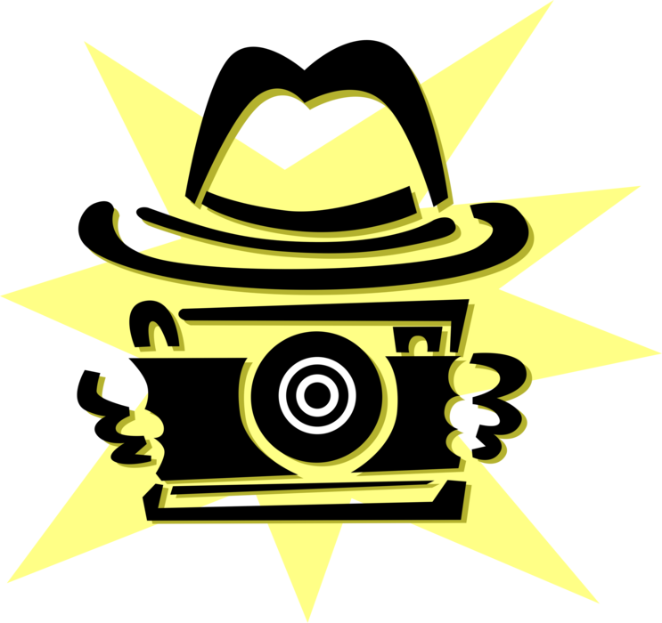 Vector Illustration of Photography Camera Takes Photo