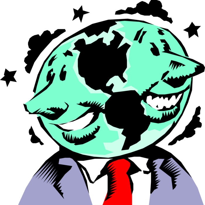 Vector Illustration of World Planet Earth Globe-Head