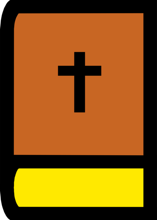 Vector Illustration of Christian Holy Book Bible with Crucifix Cross