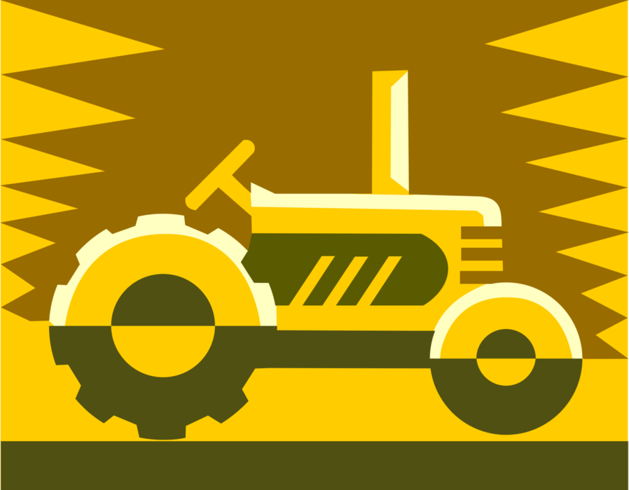 Vector Illustration of Farm Equipment Tractor Design