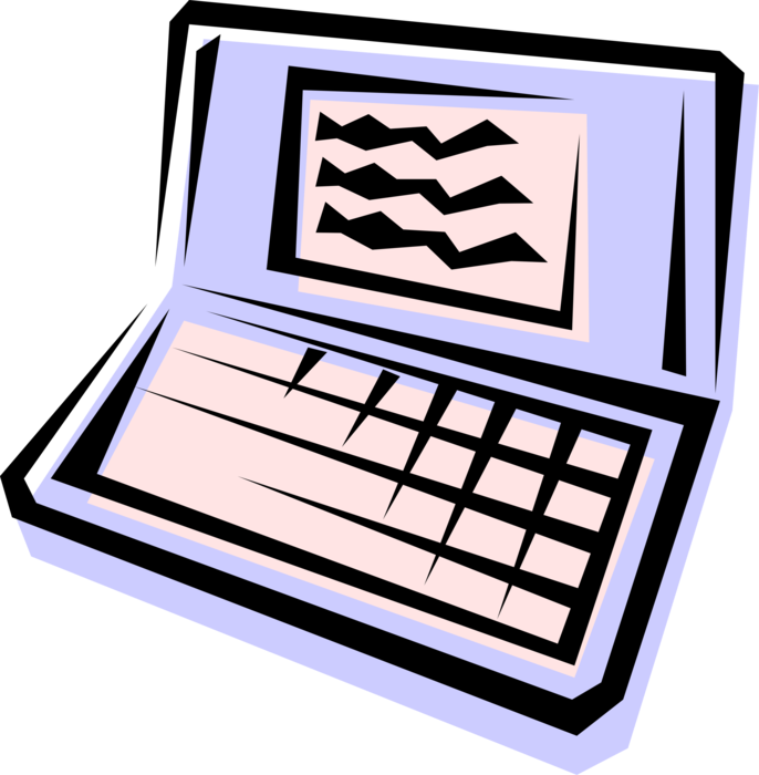 Vector Illustration of Electronic Organizer Calculator-Sized Computer