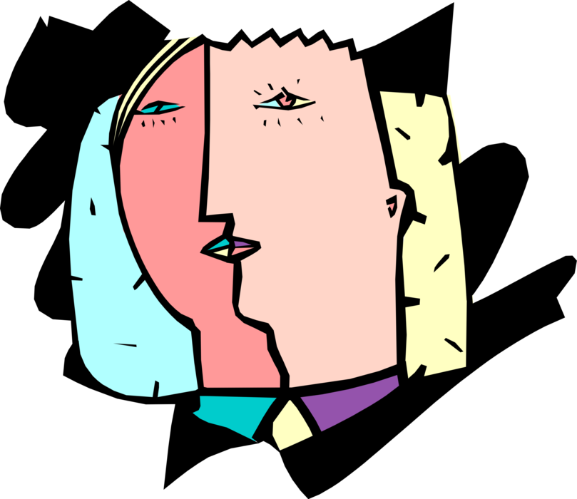 Vector Illustration of Transgendered Male Female Face
