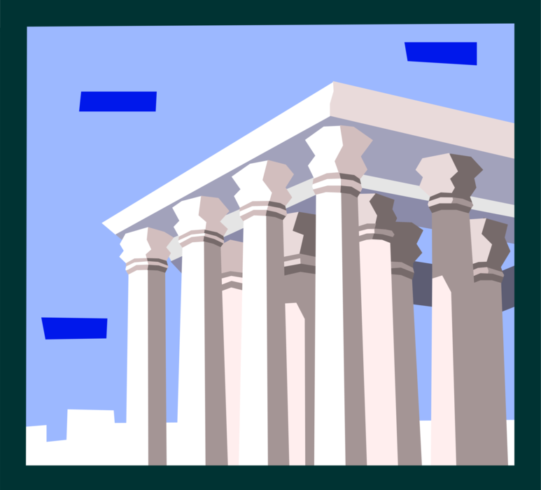 Vector Illustration of Classic Greek and Roman Architecture with Columns