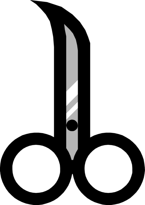 Vector Illustration of Scissors Hand-Operated Shearing Tools