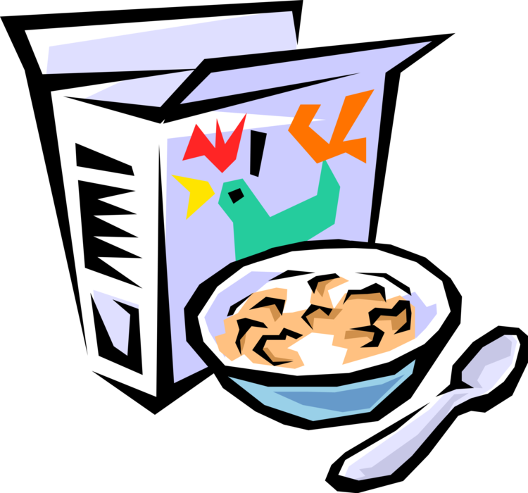 Vector Illustration of Breakfast Cereal with Bowl and Spoon