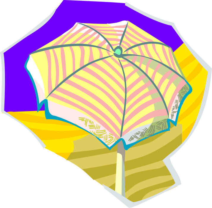 Vector Illustration of Sun Umbrella or Parasol Rain Protection