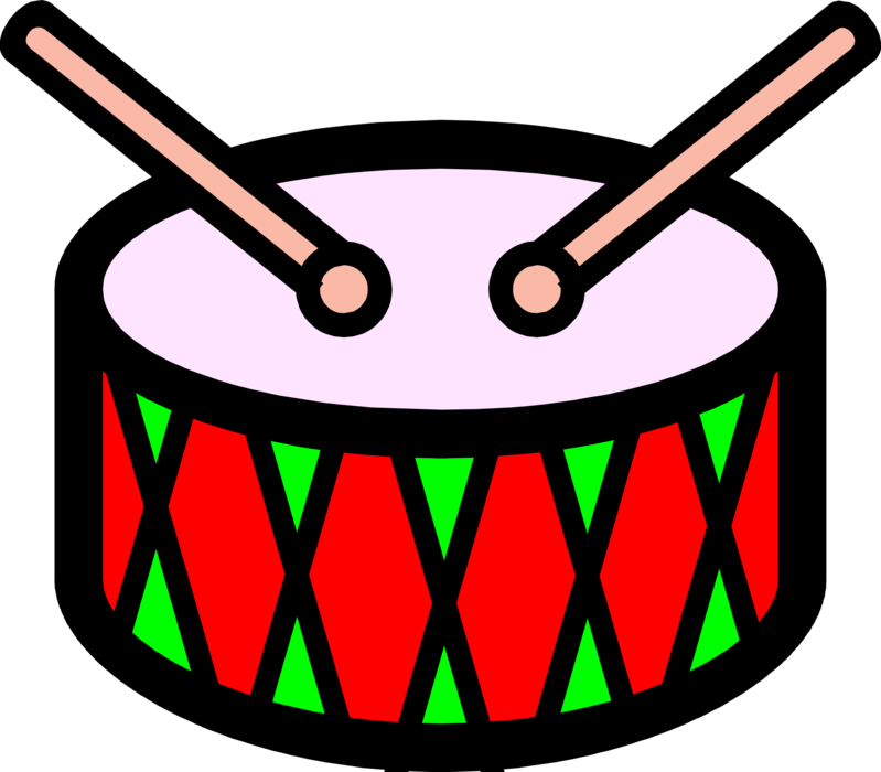Vector Illustration of Snare Drum Percussion Instrument Produces Sharp Staccato Sound
